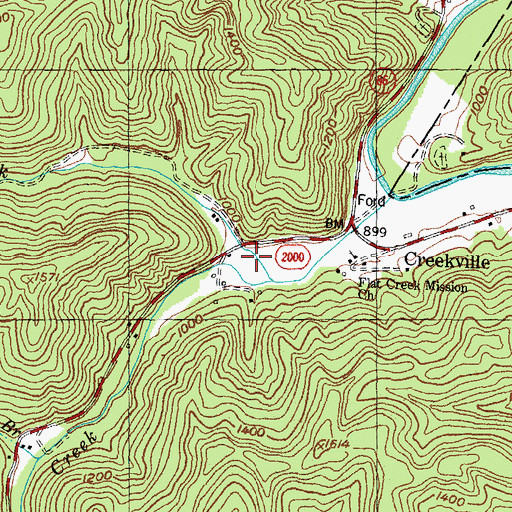Topographic Map of Lower Flat Creek School, KY