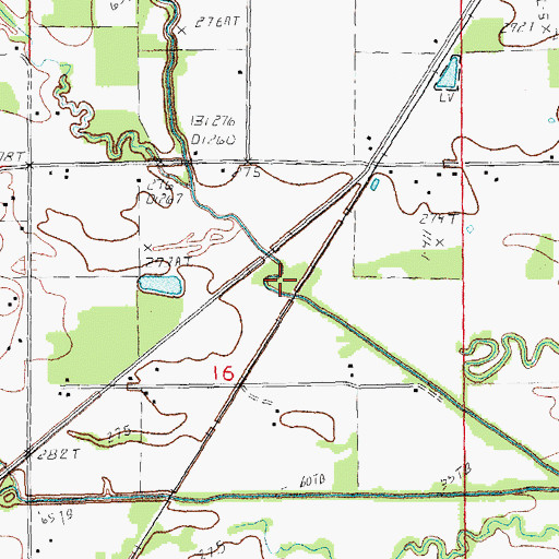 Topographic Map of Locust Creek, AR