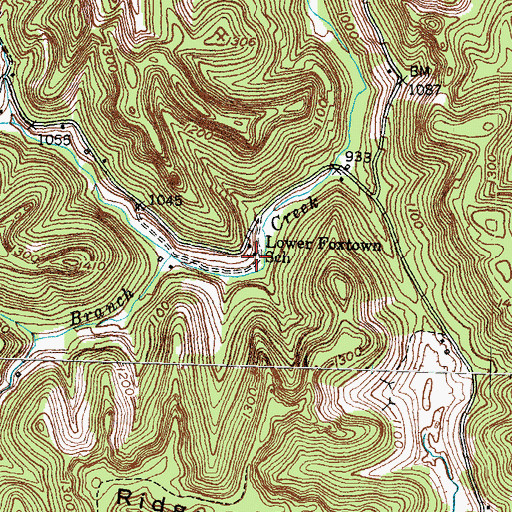 Topographic Map of Lower Foxtown School, KY