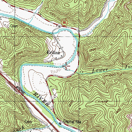 Topographic Map of Lower Jacks Branch, KY