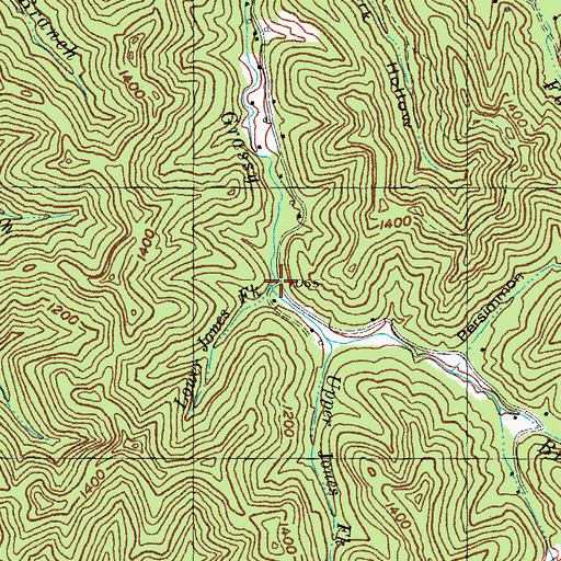 Topographic Map of Lower Jones Fork, KY
