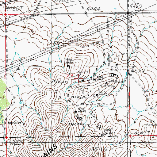 Topographic Map of Golden Rule Mine, AZ