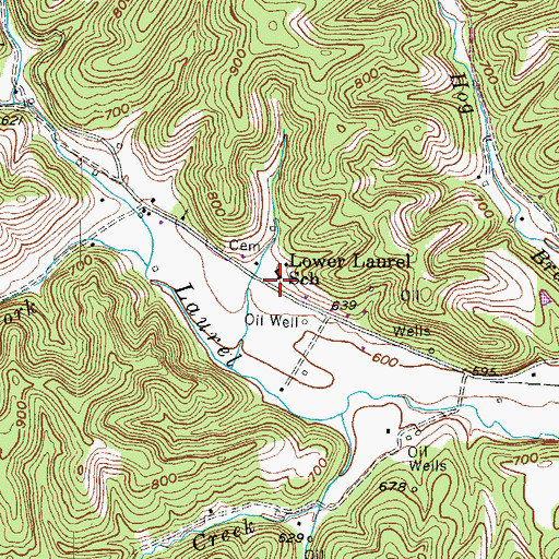 Topographic Map of Lower Laurel School, KY
