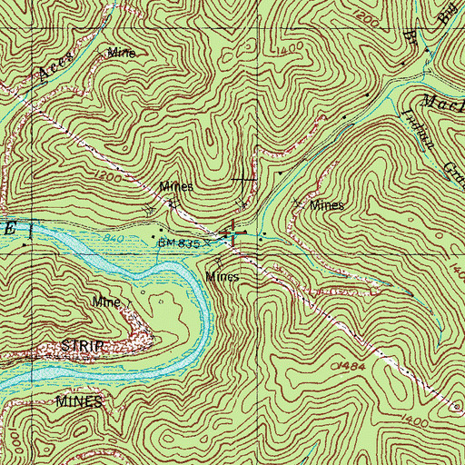 Topographic Map of Lower MacIntosh School, KY