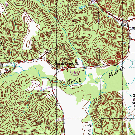 Topographic Map of Lower Marsh Creek Church, KY