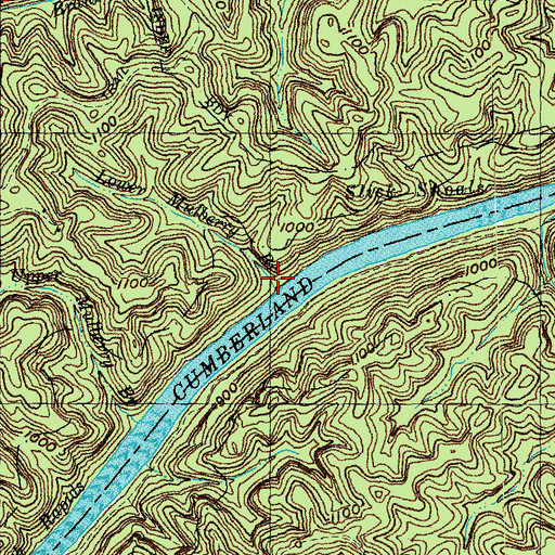 Topographic Map of Lower Mulberry Branch, KY
