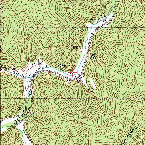 Topographic Map of Lower Otter School, KY