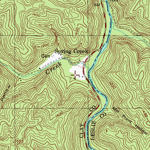 Topographic Map of Lower Spring Creek School, KY