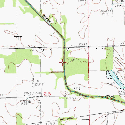 Topographic Map of Locust Creek Ditch, AR