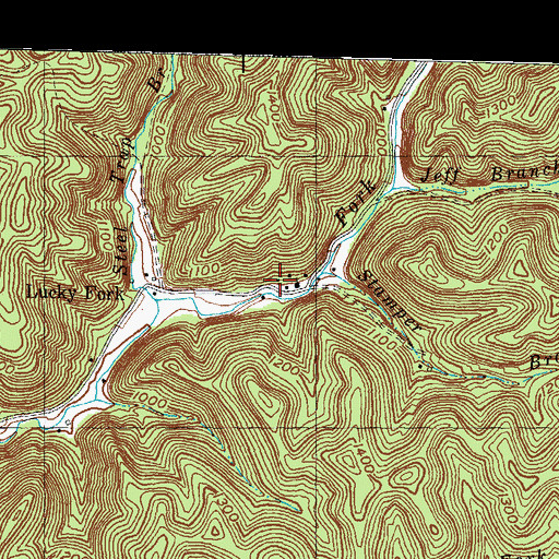Topographic Map of Lucky Fork School, KY