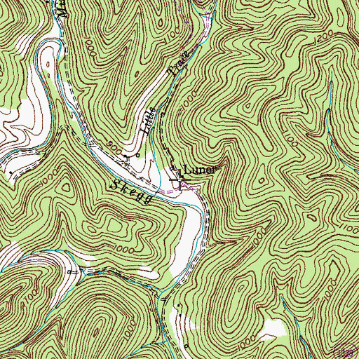 Topographic Map of Luner, KY