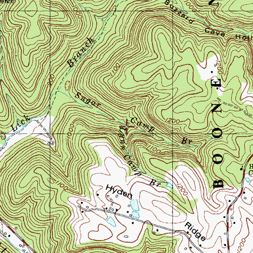 Topographic Map of Lynn Camp Branch, KY