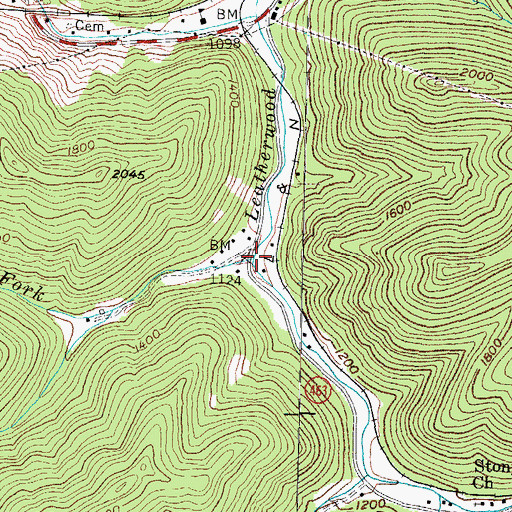 Topographic Map of Lynn Fork, KY