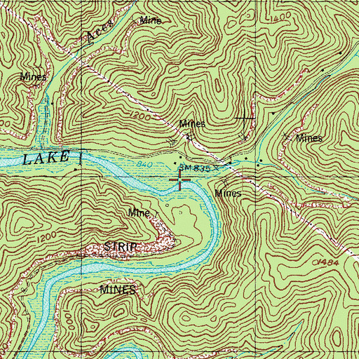 Topographic Map of MacIntosh Creek, KY