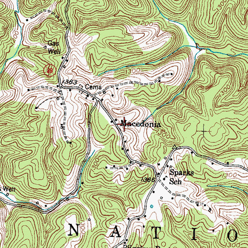 Topographic Map of Macedonia, KY