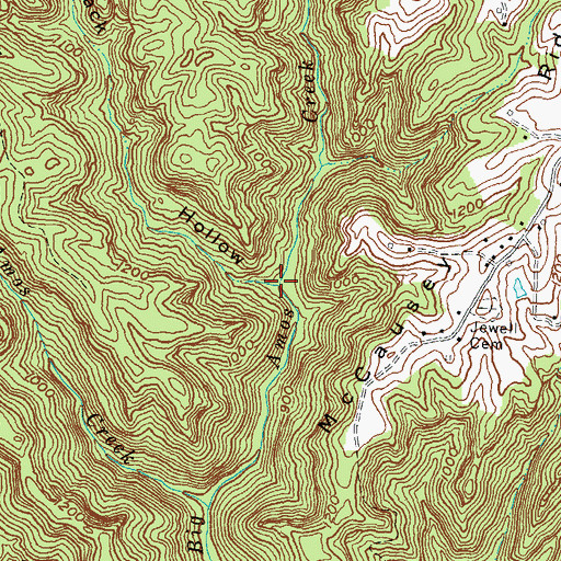 Topographic Map of Mack Hollow, KY