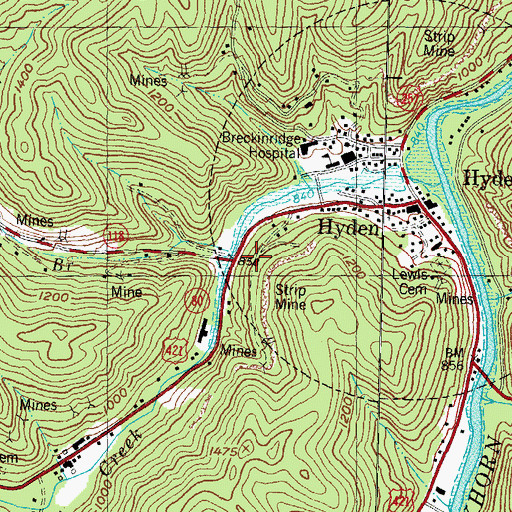 Topographic Map of Maggard Branch, KY