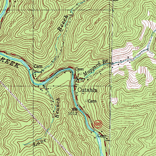Topographic Map of Maggard Branch, KY