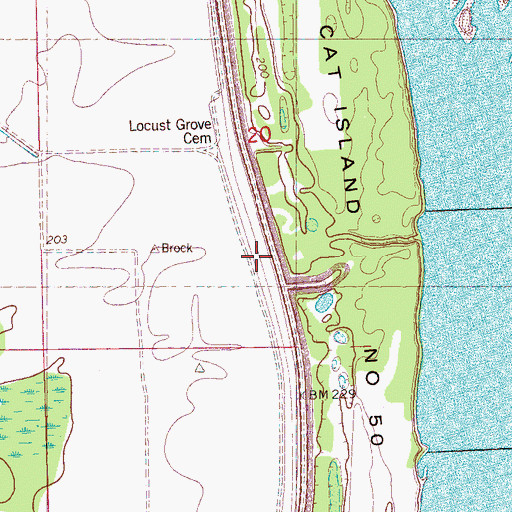 Topographic Map of Locust Grove Church, AR