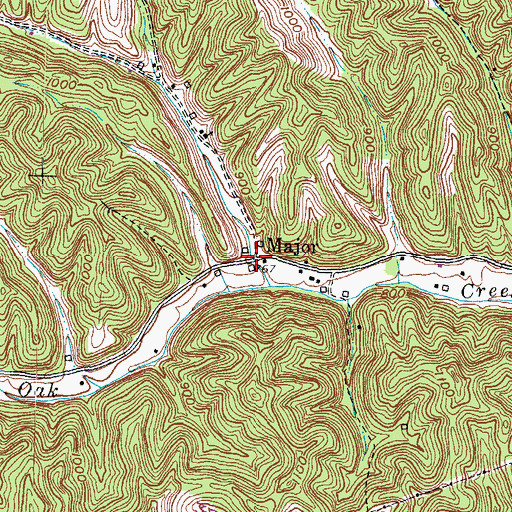 Topographic Map of Major, KY