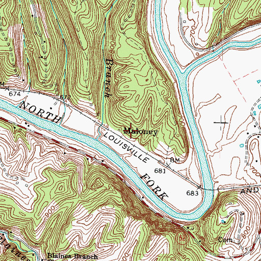 Topographic Map of Maloney, KY