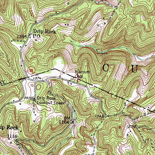 Topographic Map of Marcum Cemetery, KY