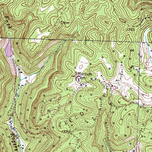 Topographic Map of Marcum Cemetery, KY
