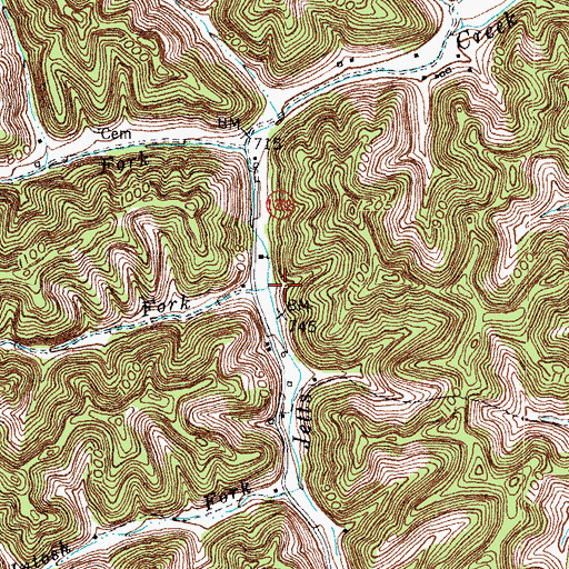 Topographic Map of Mare Fork, KY