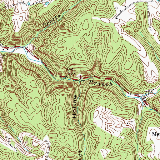 Topographic Map of Margaret Hollow, KY