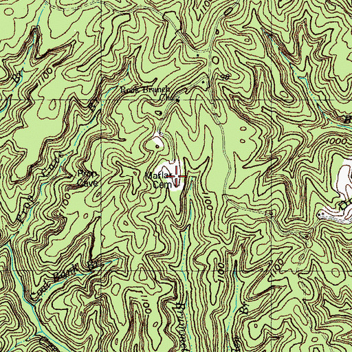 Topographic Map of Mariar Cemetery, KY
