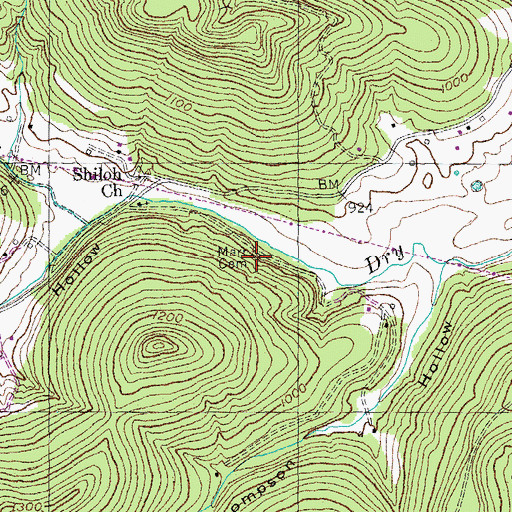 Topographic Map of Morrow Cemetery, KY