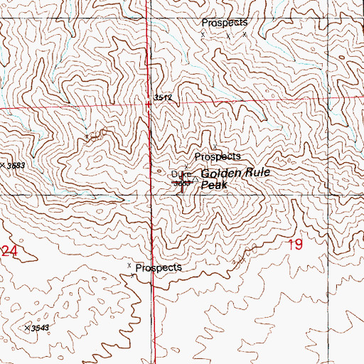 Topographic Map of Golden Rule Peak, AZ