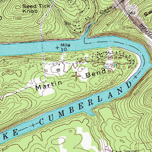 Topographic Map of Martin Bend, KY
