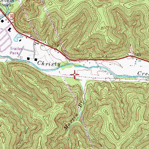 Topographic Map of Martin Branch, KY