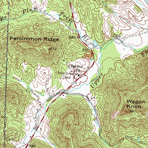 Topographic Map of Martin Cemetery, KY