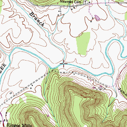 Topographic Map of Martin Mill Branch, KY