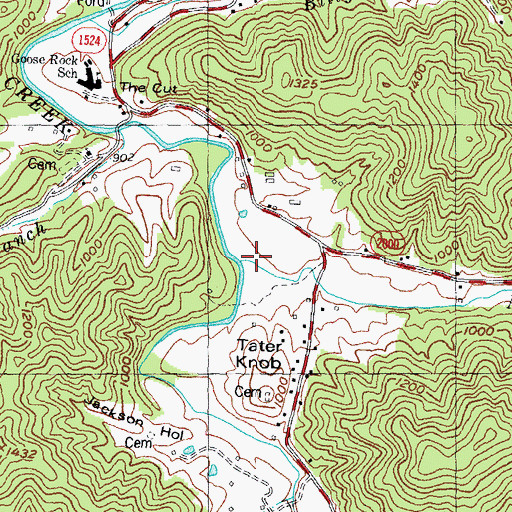 Topographic Map of Martins Creek, KY