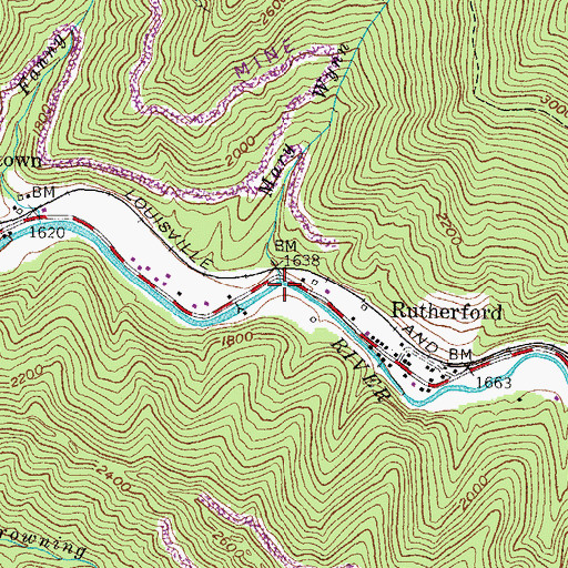 Topographic Map of Mary Wynn Branch, KY
