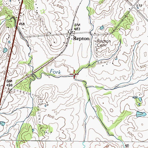 Topographic Map of Mattoon Creek, KY