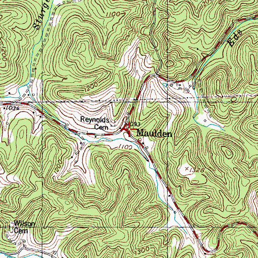 Topographic Map of Maulden P O, KY