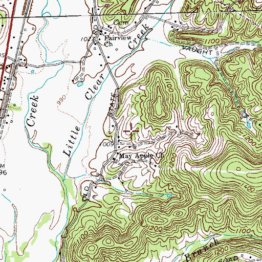 Topographic Map of May Apple Church, KY