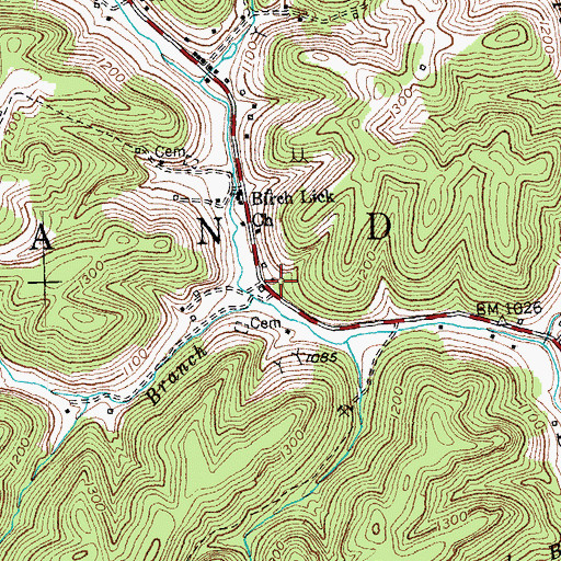 Topographic Map of Mayapple Branch, KY