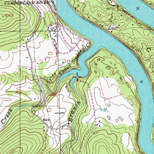 Topographic Map of Mayfield Branch, KY