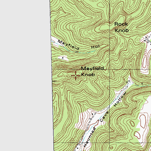 Topographic Map of Mayfield Knob, KY