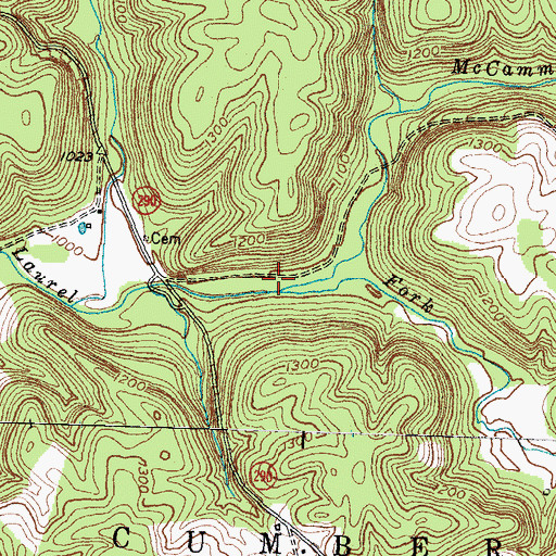Topographic Map of McCammon Branch, KY