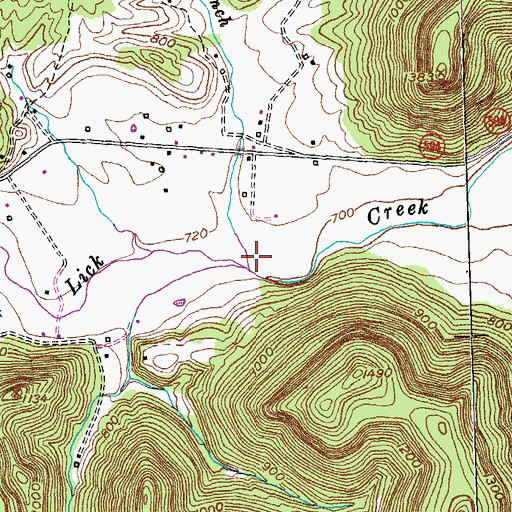 Topographic Map of McCarter Branch, KY