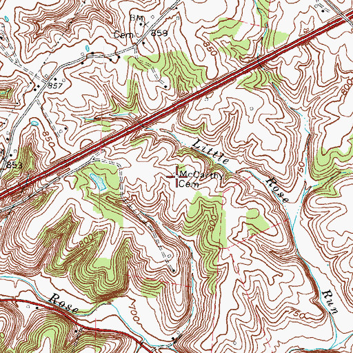 Topographic Map of McCarthy Cemetery, KY