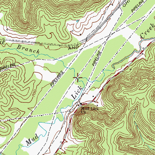Topographic Map of McCarty Branch, KY