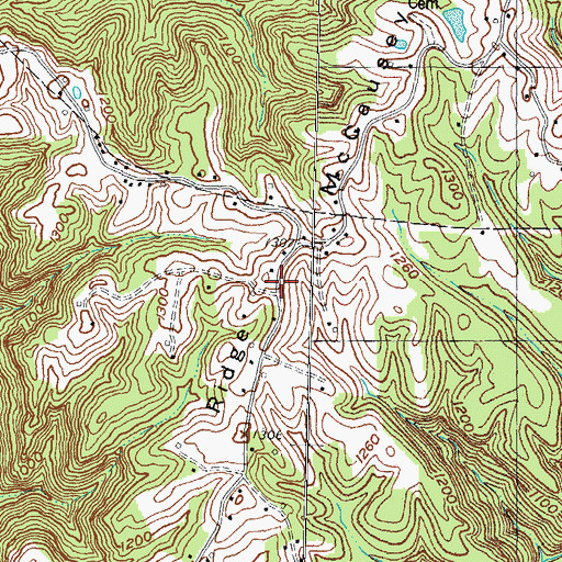 Topographic Map of McCausey Ridge, KY