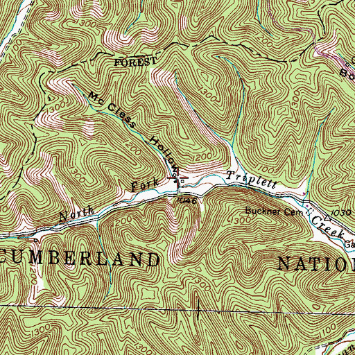 Topographic Map of McCless Hollow, KY